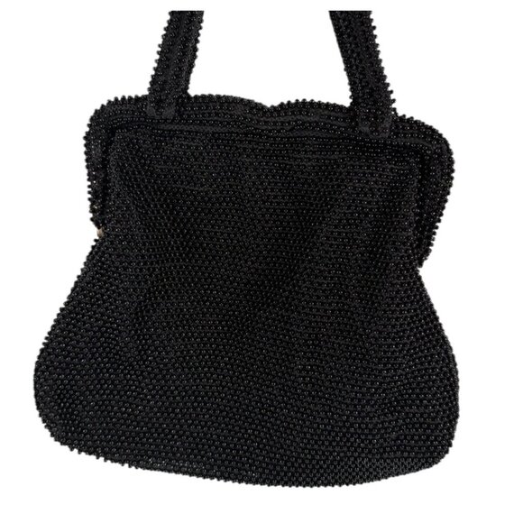 Stunning Vintage 1950's Black Corde Bead Cavier Evening bag Purse - Picture 2 of 15